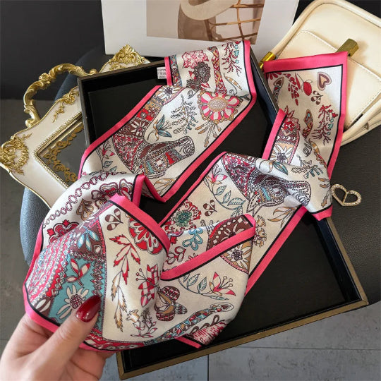 Elegantes Seidenschal-Band – Multifunktionales Accessoire für Haare, Handgelenk & Tasche