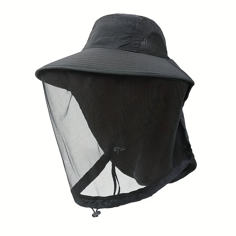 UV Schutz Hut mit Gesichtsschutz – Atmungsaktiv, Insektenschutz, breite Krempe für Outdoor, Angeln & Wandern