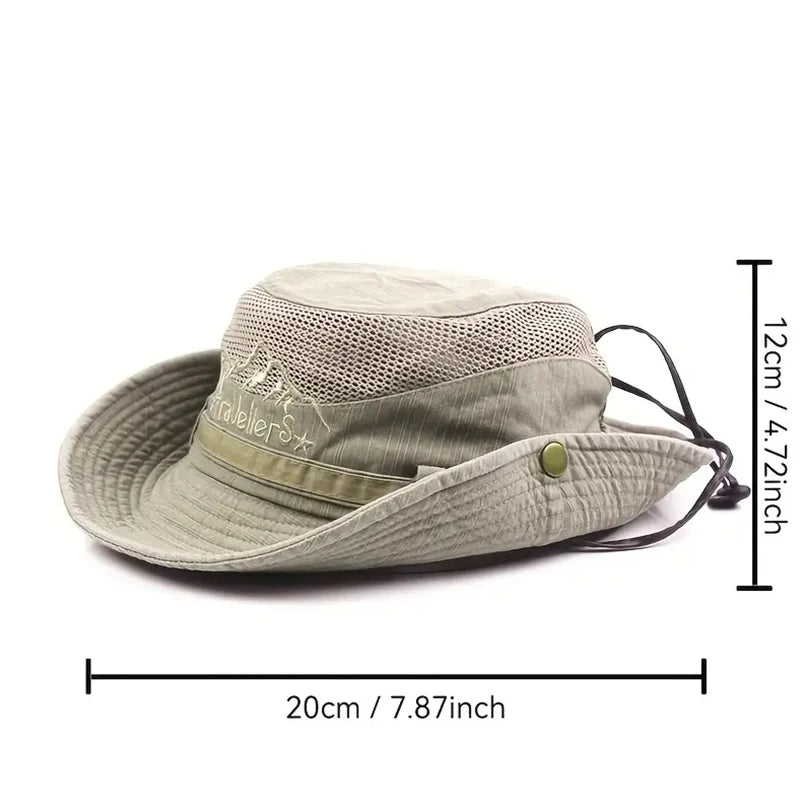Atmungsaktiver Fischerhut mit Mesh – UV-Schutz, verstellbar für Outdoor, Angeln & Strand