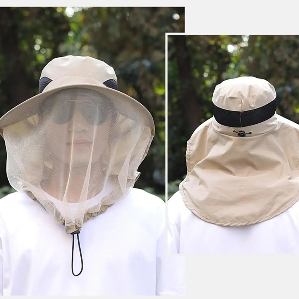 Faltbarer Mückenhut mit Netz – UV-Schutz, Insektenschutz, breite Krempe für Outdoor, Angeln & Camping