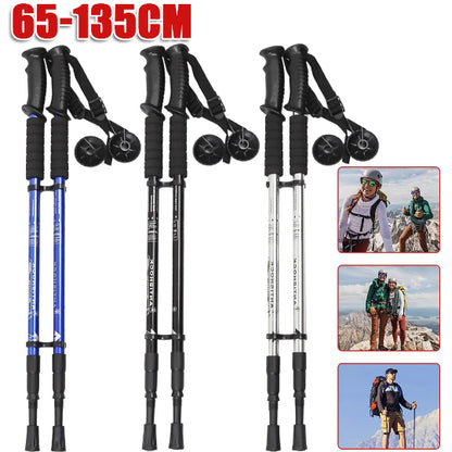 2er-Set Wanderstöcke – leicht, verstellbar & rutschfest (65–135 cm) – ideal für Wandern & Bergtouren