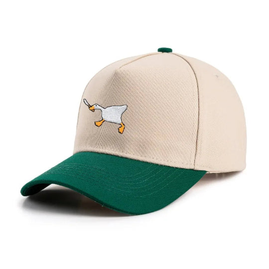 Retro Baseball-Cap mit Enten-Stickerei