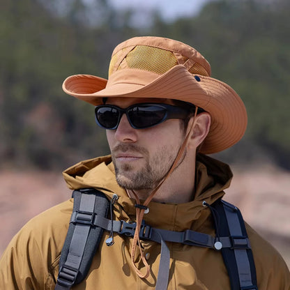 Sonnenhut mit breiter Krempe – Atmungsaktiv, UV-Schutz für Outdoor, Angeln & Wandern