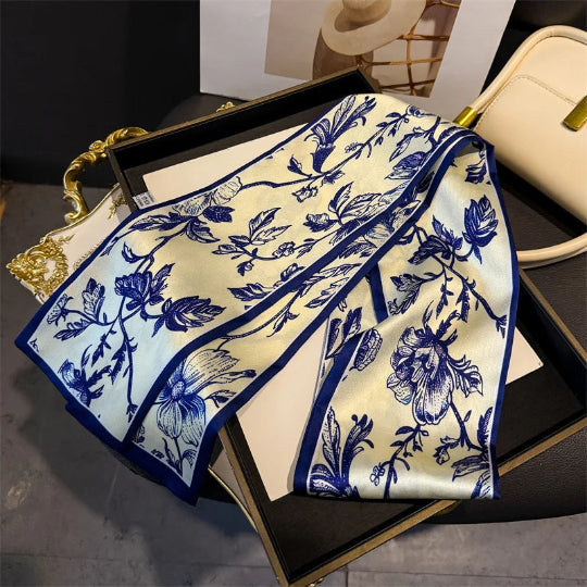 Elegantes Seidenschal-Band – Multifunktionales Accessoire für Haare, Handgelenk & Tasche