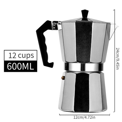 Mokka Kanne Aluminium – 0,6L Espresso Kocher, Italienischer Kaffeekocher für Camping & Zuhause