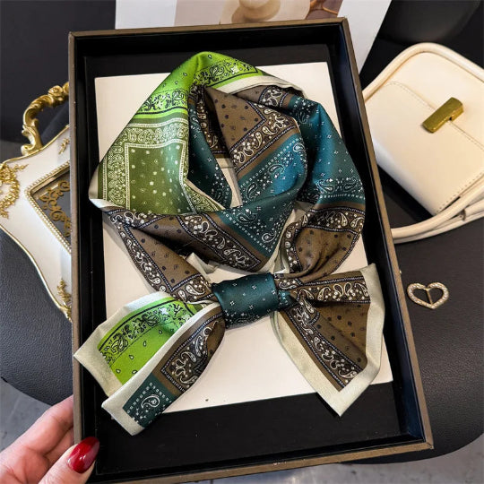 Elegantes Seidenschal-Band – Multifunktionales Accessoire für Haare, Handgelenk & Tasche