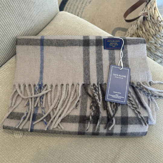 Eleganter Schal im England-Stil – Klassischer Karoschal mit Fransen für Herbst & Winter