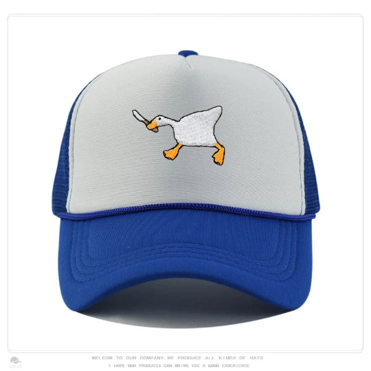 Retro Baseball-Cap mit Enten-Stickerei