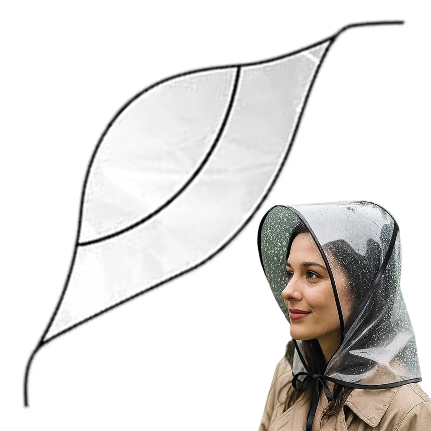 Transparenter Regenhut mit breiter Krempe – Wiederverwendbar, Wasserdicht & Windfest – Leichter Outdoor Schutz für Reisen, Garten & Alltag