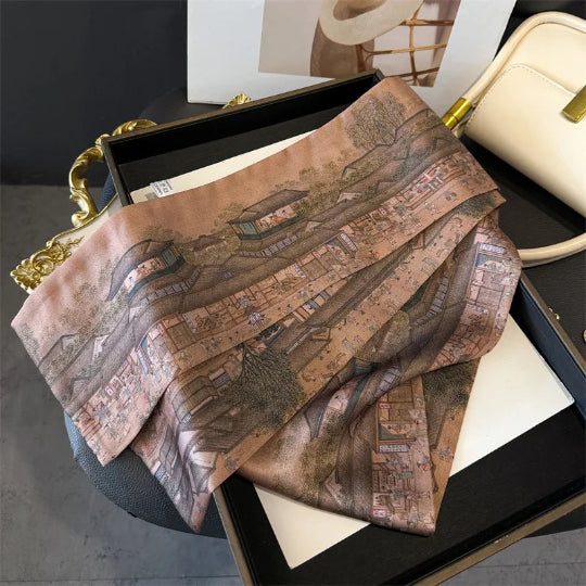 Elegantes Seidenschal-Band – Multifunktionales Accessoire für Haare, Handgelenk & Tasche