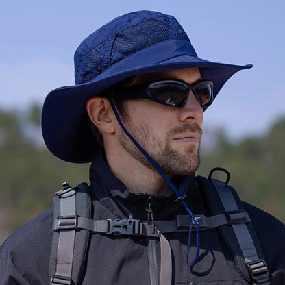 Sonnenhut mit breiter Krempe – Atmungsaktiv, UV-Schutz für Outdoor, Angeln & Wandern