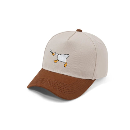 Retro Baseball-Cap mit Enten-Stickerei
