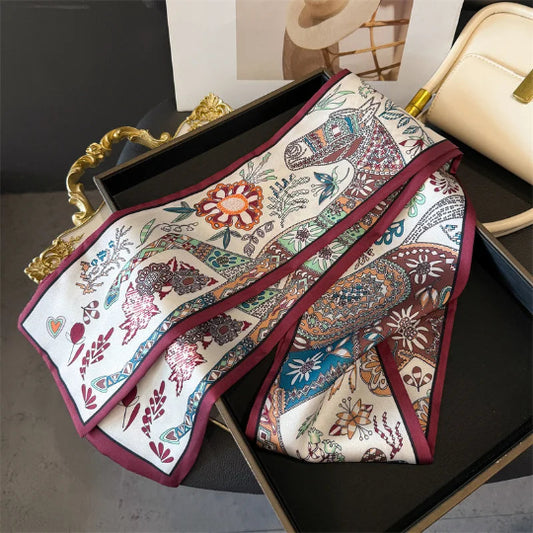 Elegantes Seidenschal-Band – Multifunktionales Accessoire für Haare, Handgelenk & Tasche