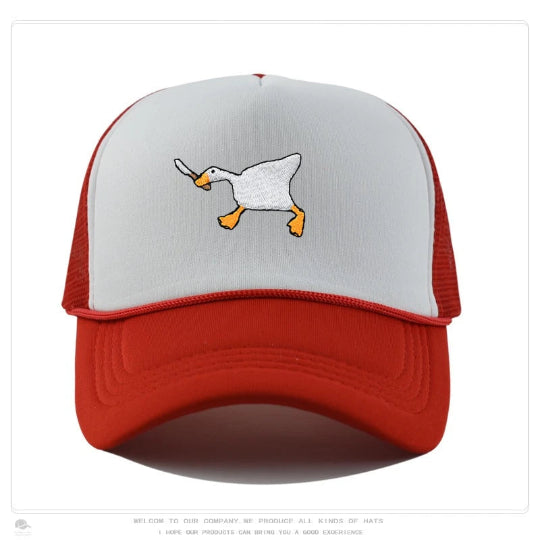 Retro Baseball-Cap mit Enten-Stickerei