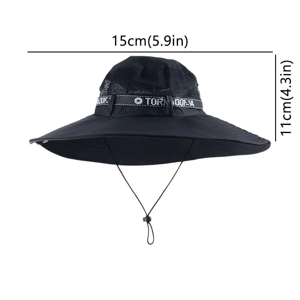 Großer Sonnenhut mit Mesh – UV-Schutz, atmungsaktiv, breite Krempe für Outdoor, Angeln & Strand