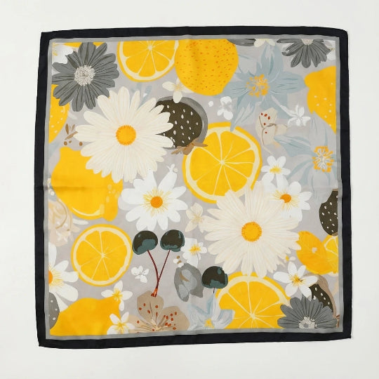 Elegantes 70×70 cm Seidenschal-Tuch – Multifunktionales Accessoire für Haare, Tasche & Hals