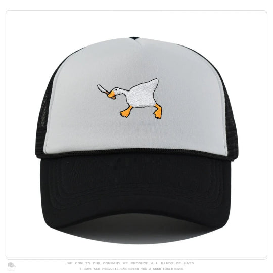 Retro Baseball-Cap mit Enten-Stickerei