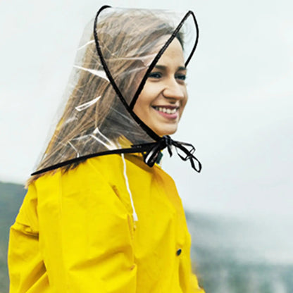 Transparenter Regenhut mit breiter Krempe – Wiederverwendbar, Wasserdicht & Windfest – Leichter Outdoor Schutz für Reisen, Garten & Alltag