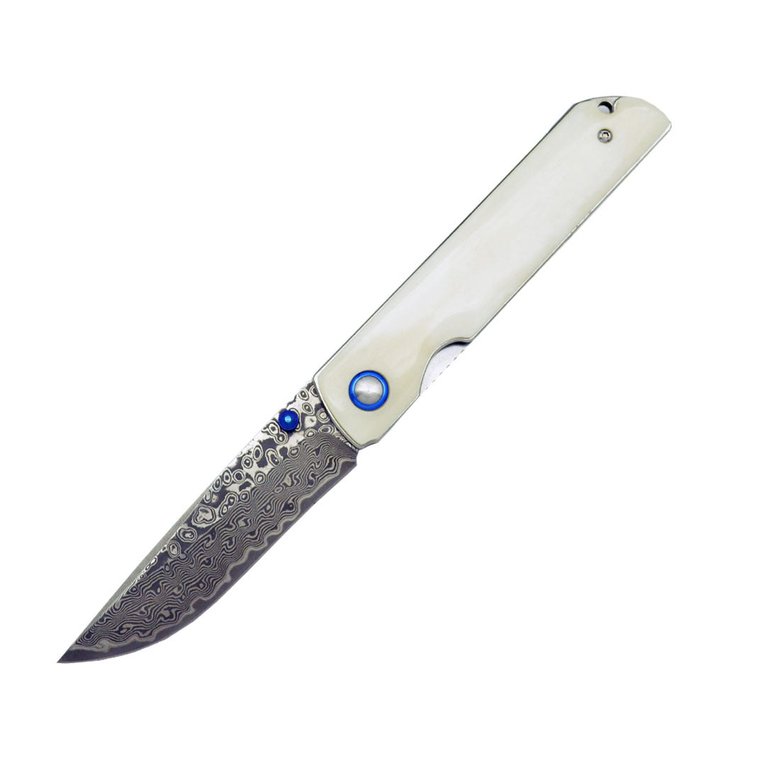 Damaszener Stahl Klappmesser – faltbar & tragbar