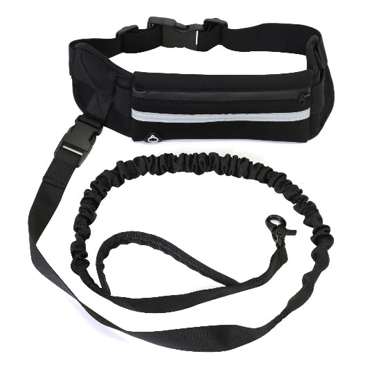 Hunde Bauchtasche mit Leine – Freihändig Joggen & Spazieren, Verstellbar